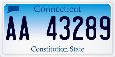 CT license plate AA43289