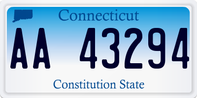 CT license plate AA43294