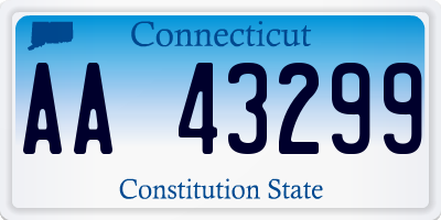 CT license plate AA43299