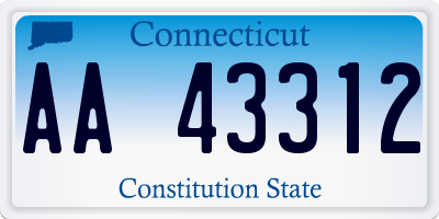 CT license plate AA43312