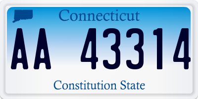 CT license plate AA43314