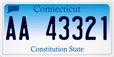 CT license plate AA43321