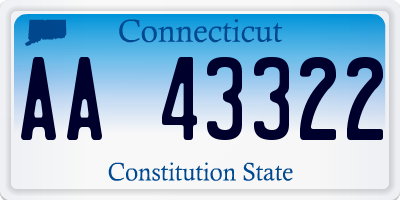 CT license plate AA43322