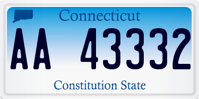 CT license plate AA43332