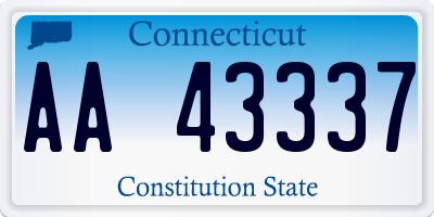 CT license plate AA43337