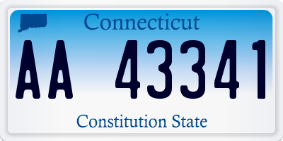 CT license plate AA43341