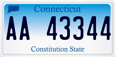 CT license plate AA43344