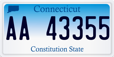 CT license plate AA43355