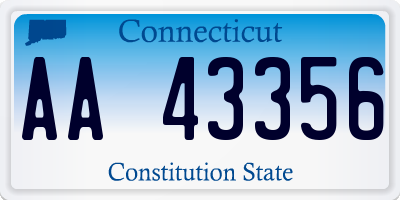 CT license plate AA43356