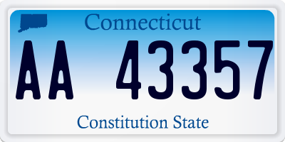 CT license plate AA43357