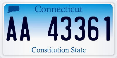 CT license plate AA43361