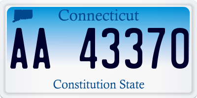 CT license plate AA43370