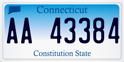 CT license plate AA43384