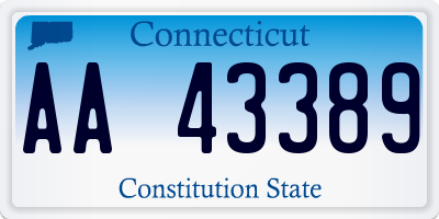 CT license plate AA43389