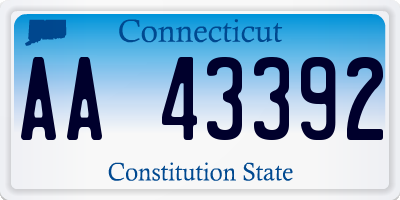 CT license plate AA43392