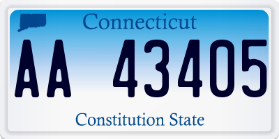 CT license plate AA43405