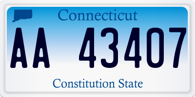 CT license plate AA43407