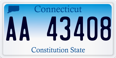 CT license plate AA43408