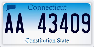 CT license plate AA43409