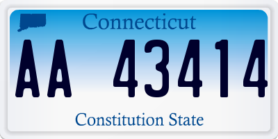 CT license plate AA43414