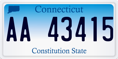 CT license plate AA43415