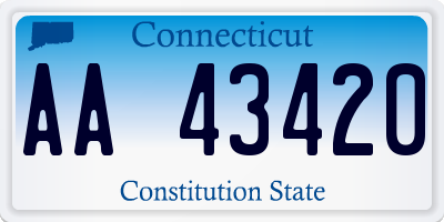 CT license plate AA43420