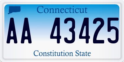 CT license plate AA43425