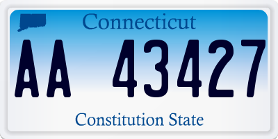 CT license plate AA43427