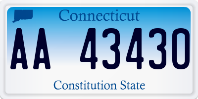 CT license plate AA43430