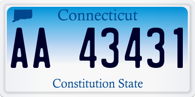 CT license plate AA43431