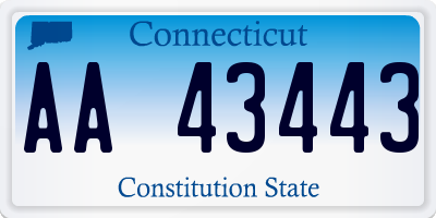 CT license plate AA43443
