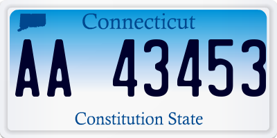 CT license plate AA43453