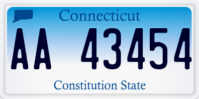 CT license plate AA43454