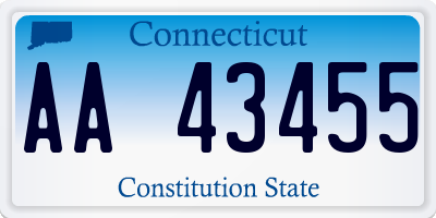 CT license plate AA43455