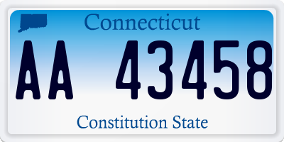 CT license plate AA43458