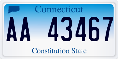 CT license plate AA43467