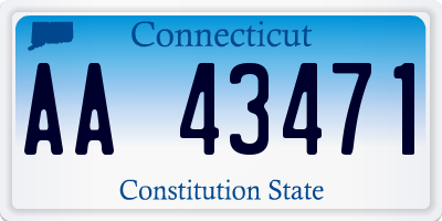 CT license plate AA43471