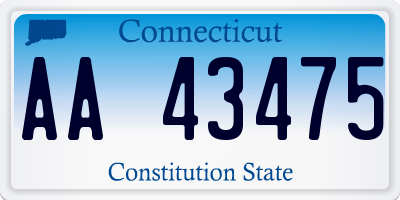 CT license plate AA43475