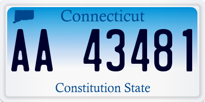 CT license plate AA43481
