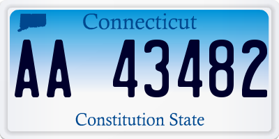 CT license plate AA43482