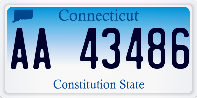 CT license plate AA43486