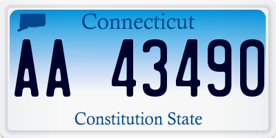 CT license plate AA43490