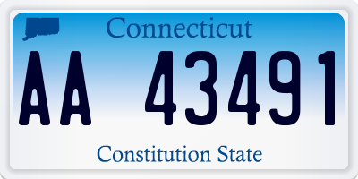 CT license plate AA43491