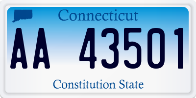 CT license plate AA43501