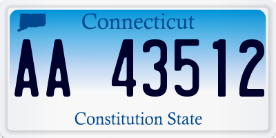 CT license plate AA43512