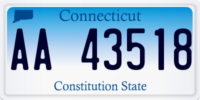 CT license plate AA43518