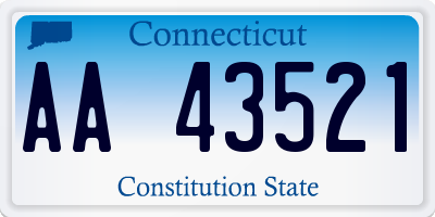 CT license plate AA43521