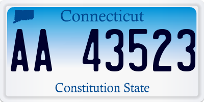 CT license plate AA43523