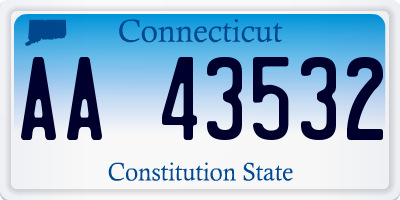 CT license plate AA43532