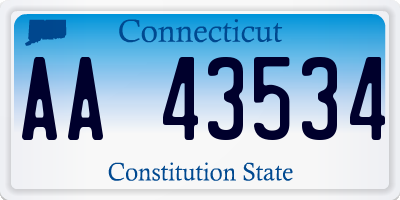 CT license plate AA43534